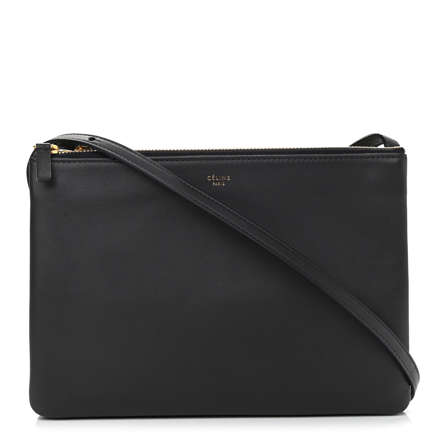 Celine Lambskin Large Trio Crossbody Bag Anthracite 1 of 11