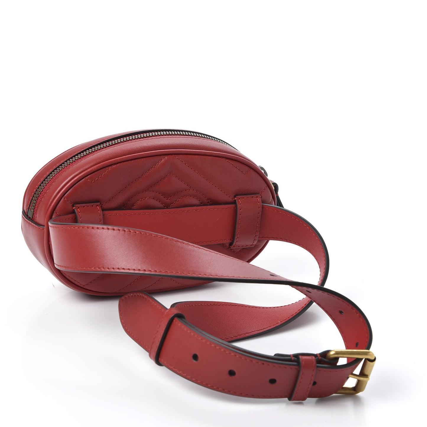 Calfskin Matelasse GG Marmont Belt Bag 85 34 Hibiscus Red