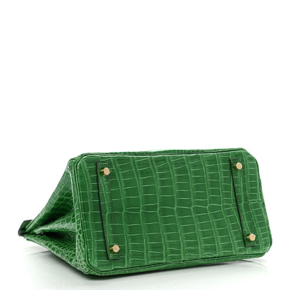 Hermes Shiny Porosus Crocodile Birkin 30 Cactus 3 of 9