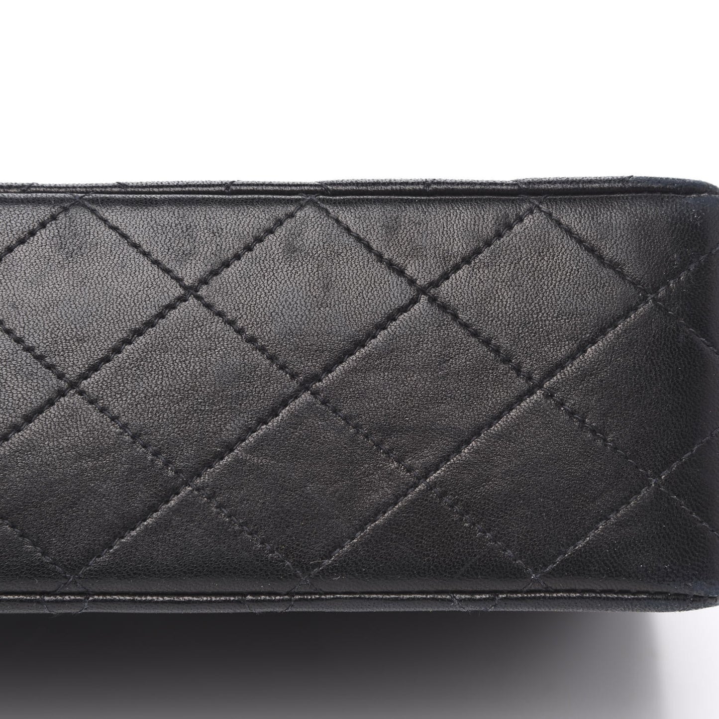 Lambskin Quilted Medium Double Flap Black