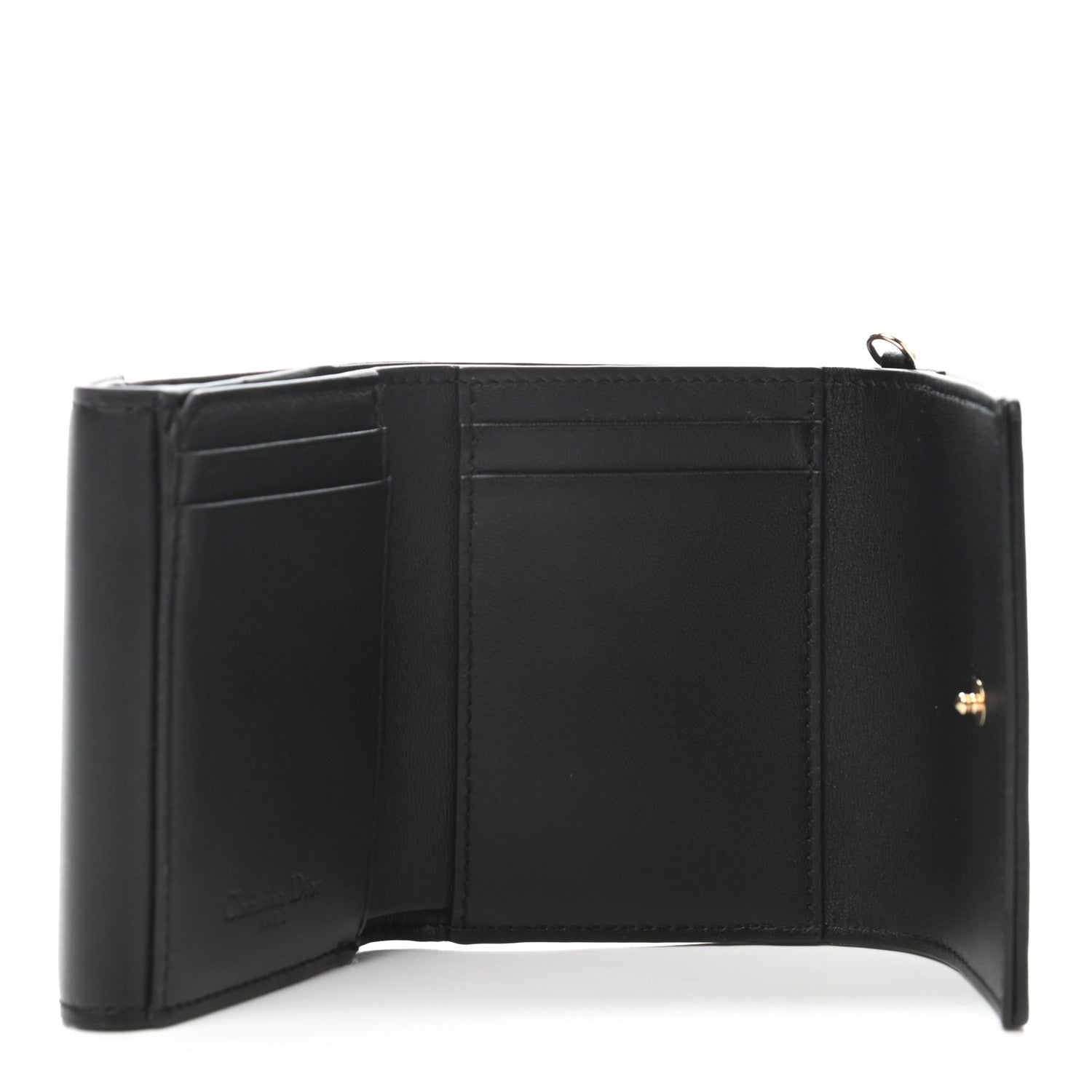 Christian Dior Lambskin Cannage Lady Dior Lotus Wallet Black 5 of 8