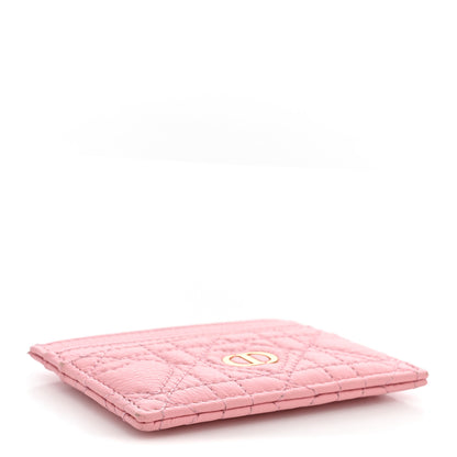 Christian Dior Calfskin Cannage Dioramour Caro Five-Slot Card Holder Pink 4 of 8