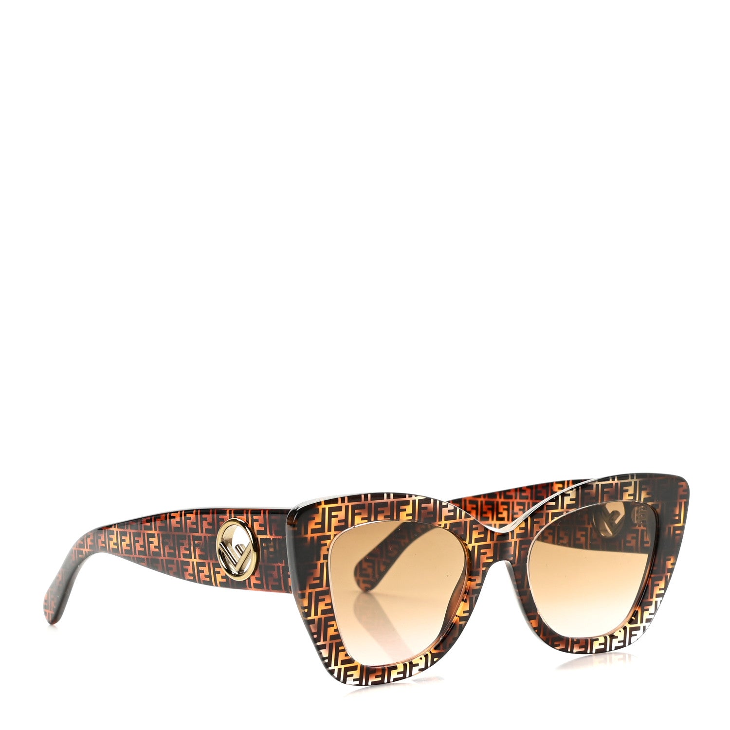 Fendi Acetate F is Fendi FF Cat Eye Sunglasses FF 0360/G/S Havana 3 of 7