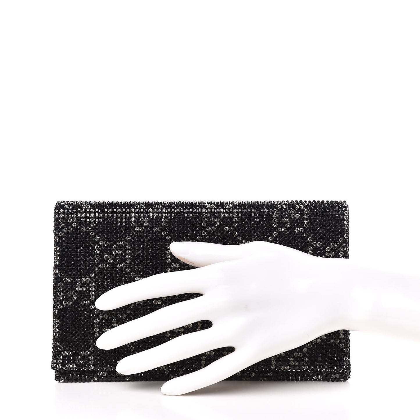 Satin Swarovski Crystal Clutch Black