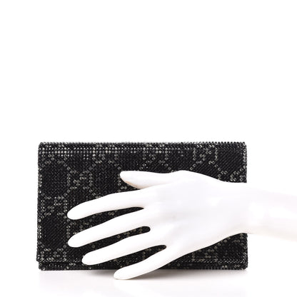 Gucci Satin Swarovski Crystal Clutch Black 2 of 8