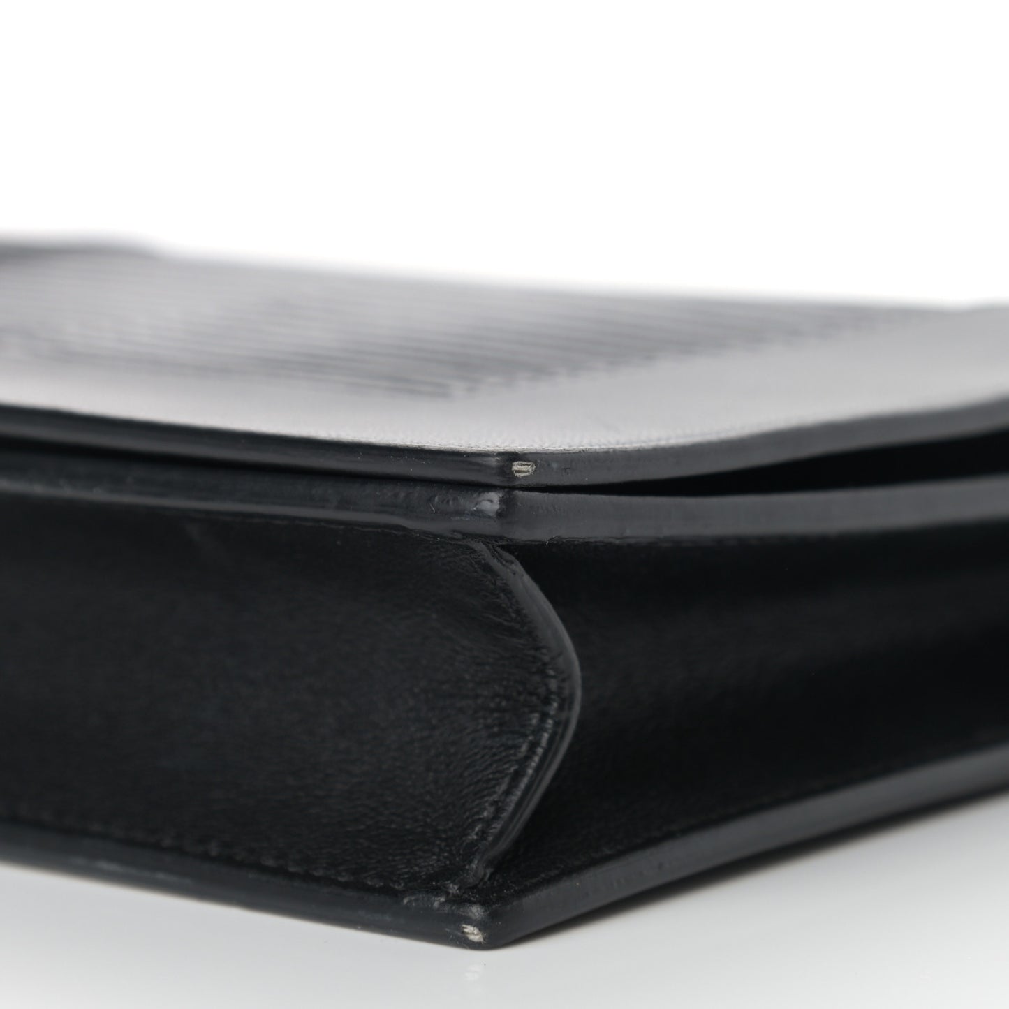Lizard Smooth Lambskin Frame Evening Chain Clutch Black