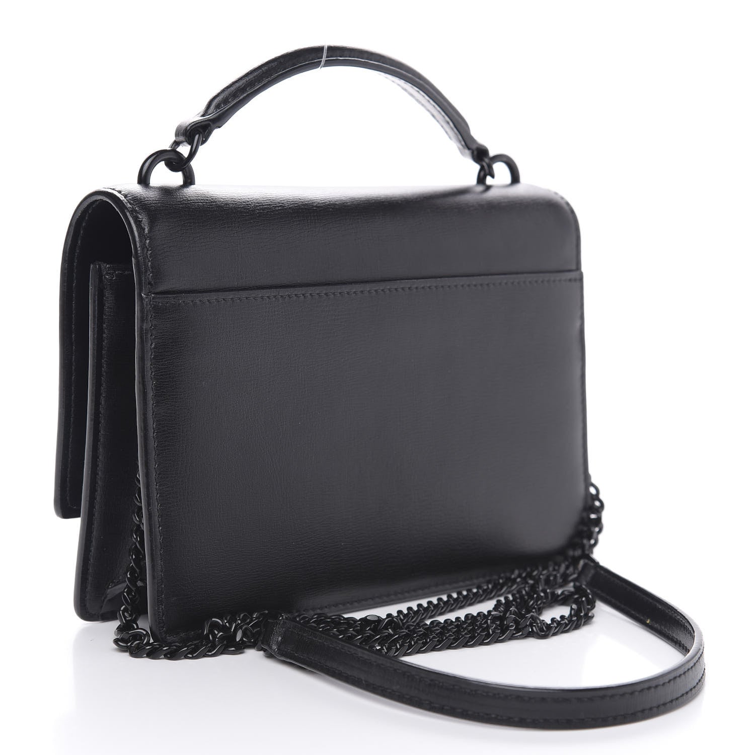 Saint Laurent Calfskin Monogram Sunset Chain Wallet Black 3 of 11