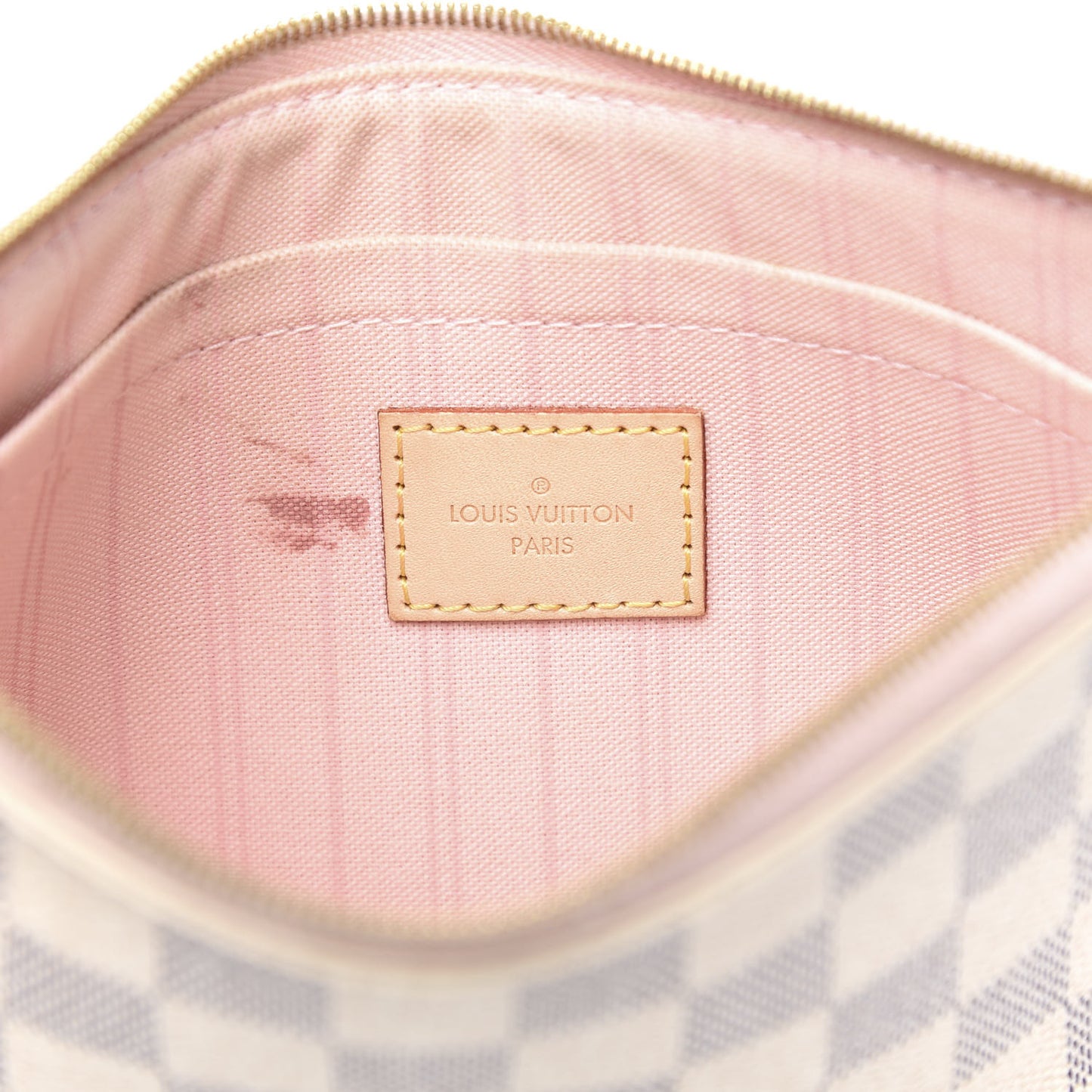 Damier Azur Neverfull MM GM Pochette Rose Ballerine