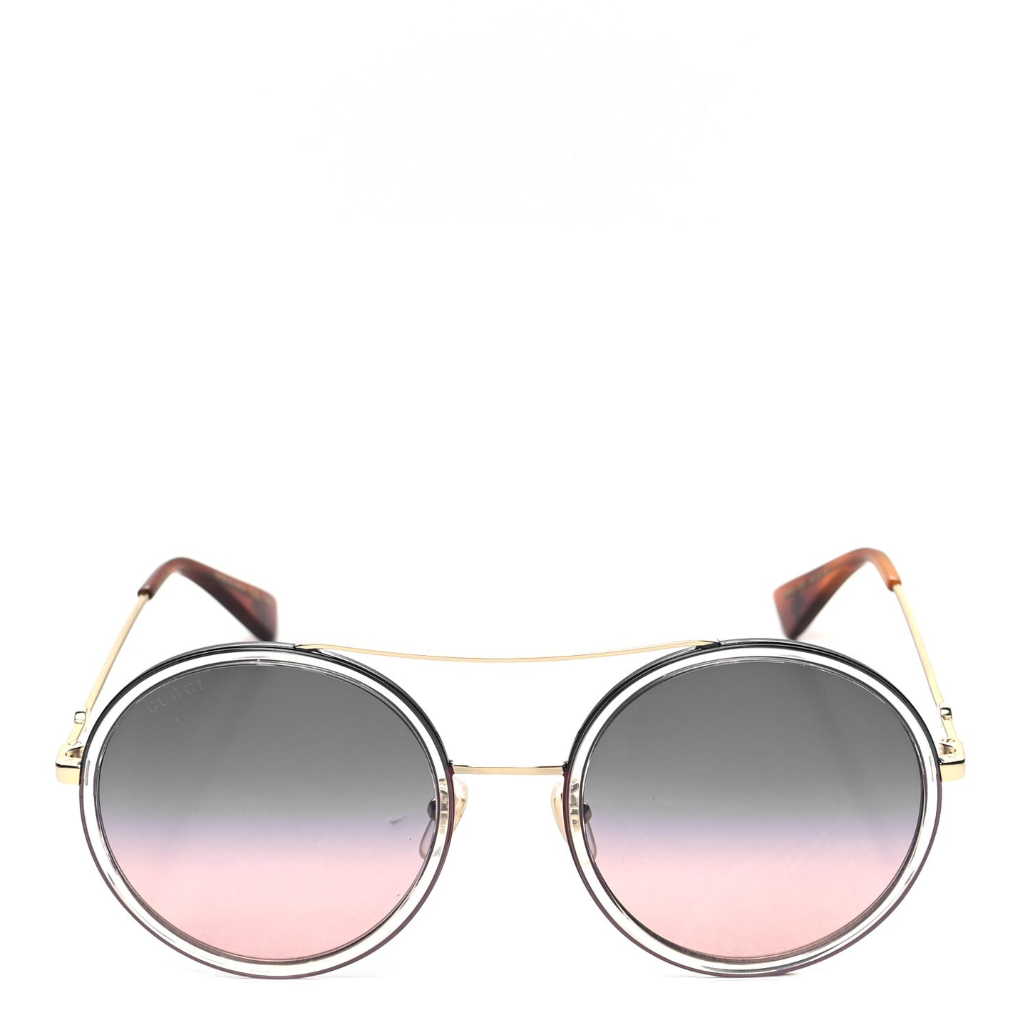 Round Frame Sunglasses GG0061S Gold Blue