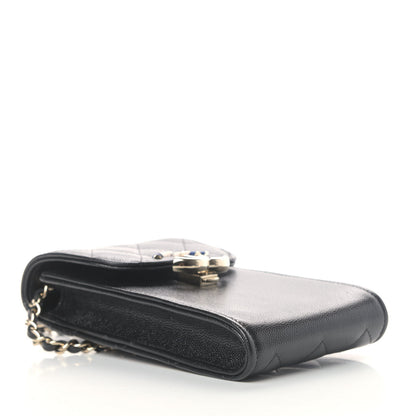 Chanel Caviar Quilted Phone Case With Chain Black 3 of 4