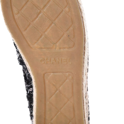 Chanel Patent Sequin CC Espadrilles 39 Black 10 of 14