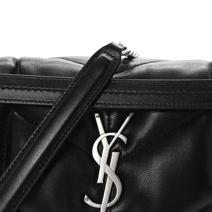 Saint Laurent Lambskin Quilted Small Loulou Puffer Monogram Chain Satchel Black 7 of 9