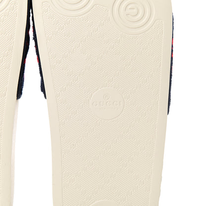 Gucci Terry Cloth GG Monogram Slide Sandals 35 Blue Red 6 of 8