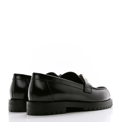 Hermes Glazed Calfskin Womens Faubourg Loafers 35 Black 4 of 9