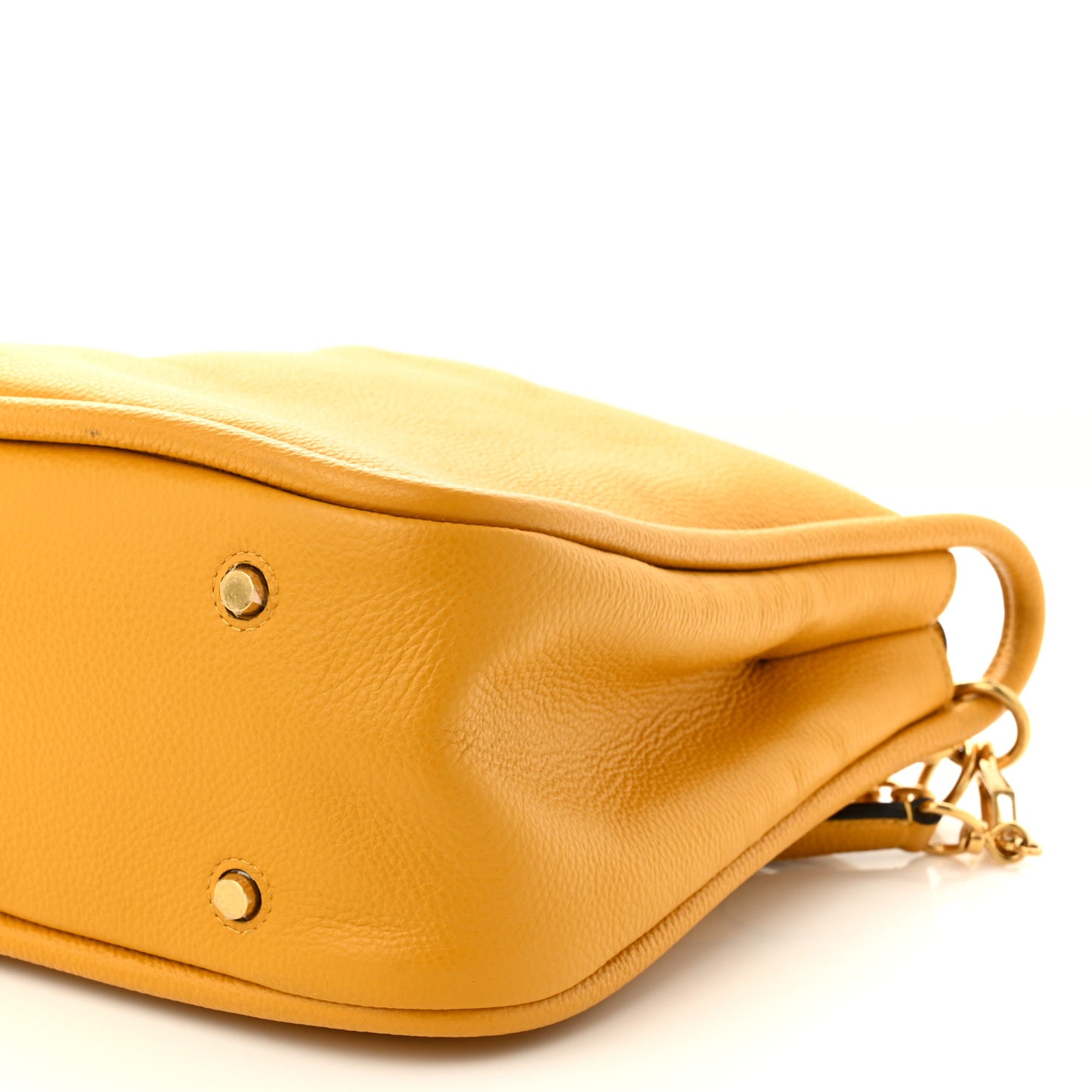 Small Classic Grain Calfskin Leighton Deep Amber