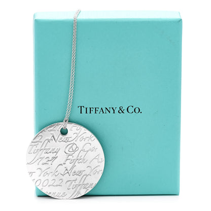 Tiffany Sterling Silver Notes Round Pendant Necklace 7 of 7