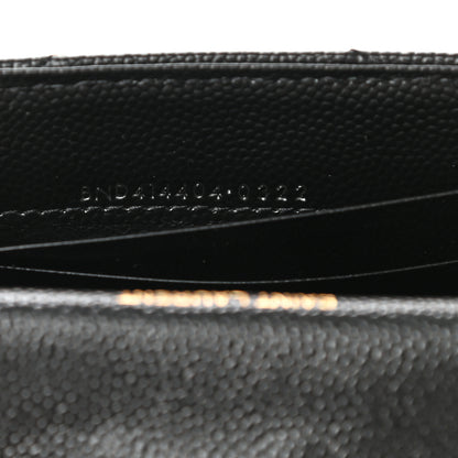 Saint Laurent Grain De Poudre Matelasse Chevron Small Monogram Envelope Wallet Black 7 of 8