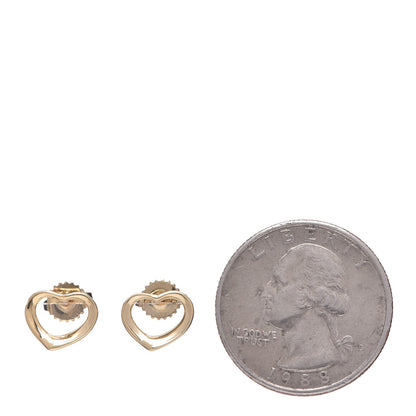 Tiffany 18K Yellow Gold 11mm Elsa Peretti Open Heart Earrings 2 of 4
