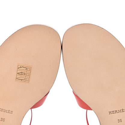 Hermes Calfskin Santorini Sandals 36 Pavot 7 of 9