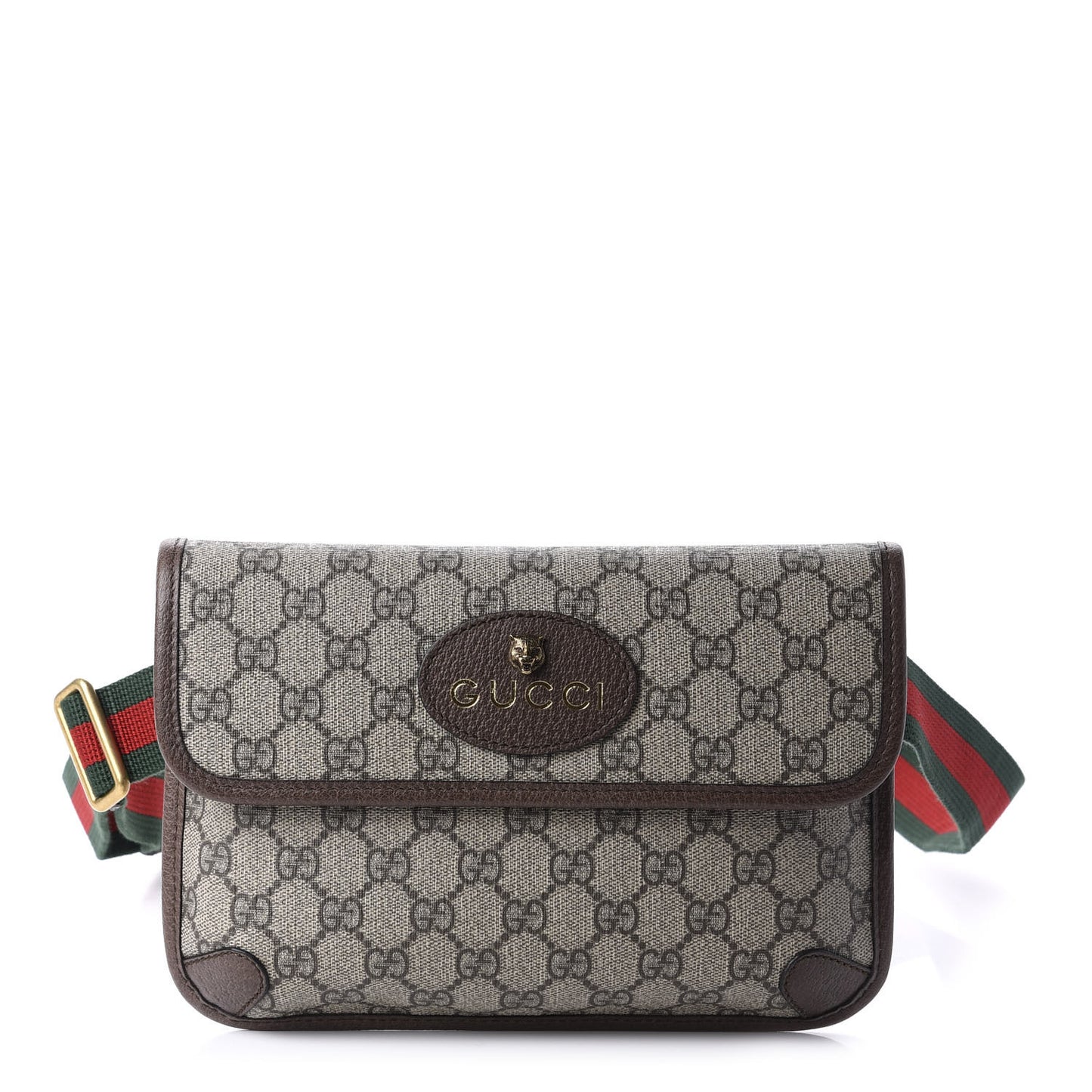GG Supreme Monogram Neo Vintage Web Belt Bag Brown
