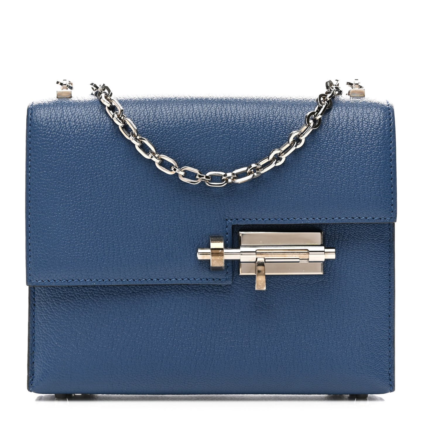 Chevre Mysore Mini Verrou Chaine Bag Bleu Agate