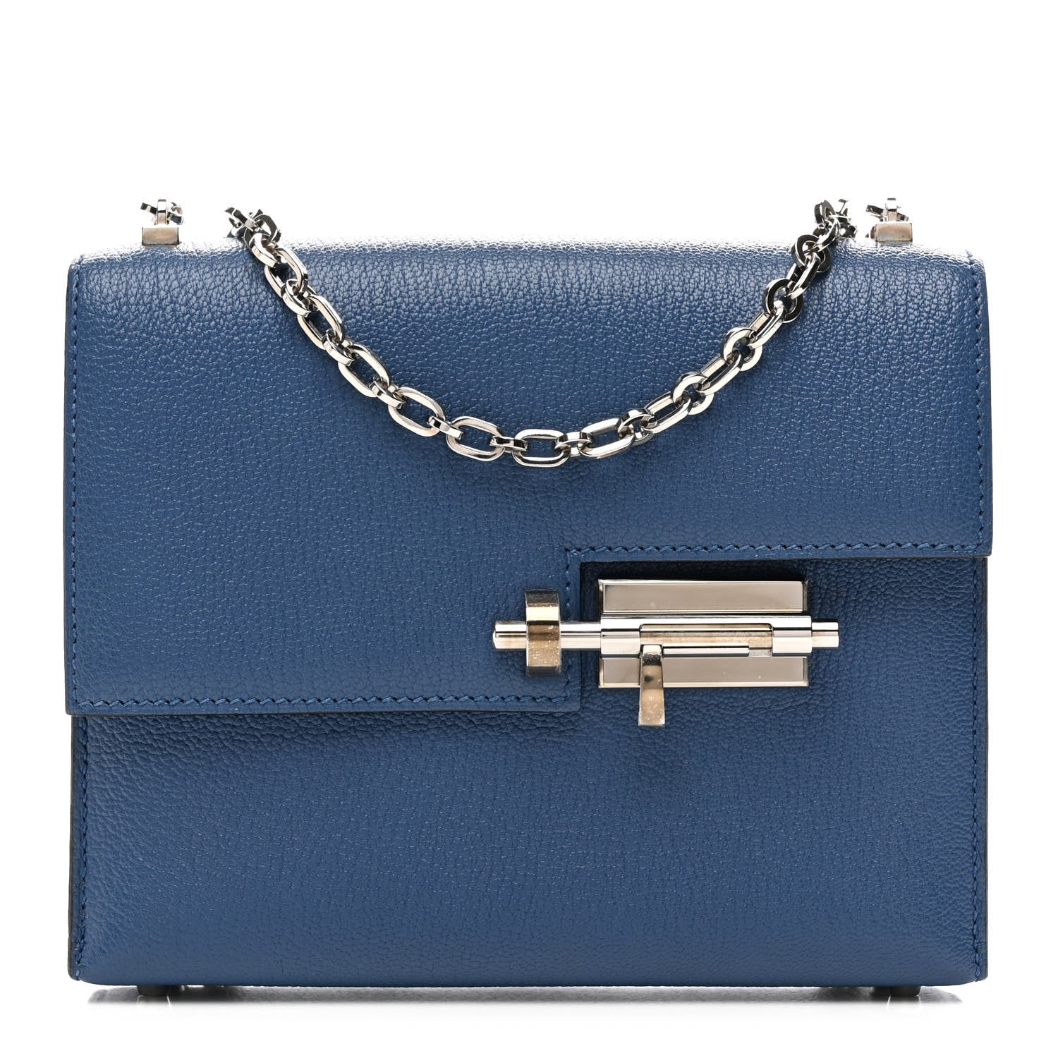 Hermes Chevre Mysore Mini Verrou Chaine Bag Bleu Agate 1 of 10