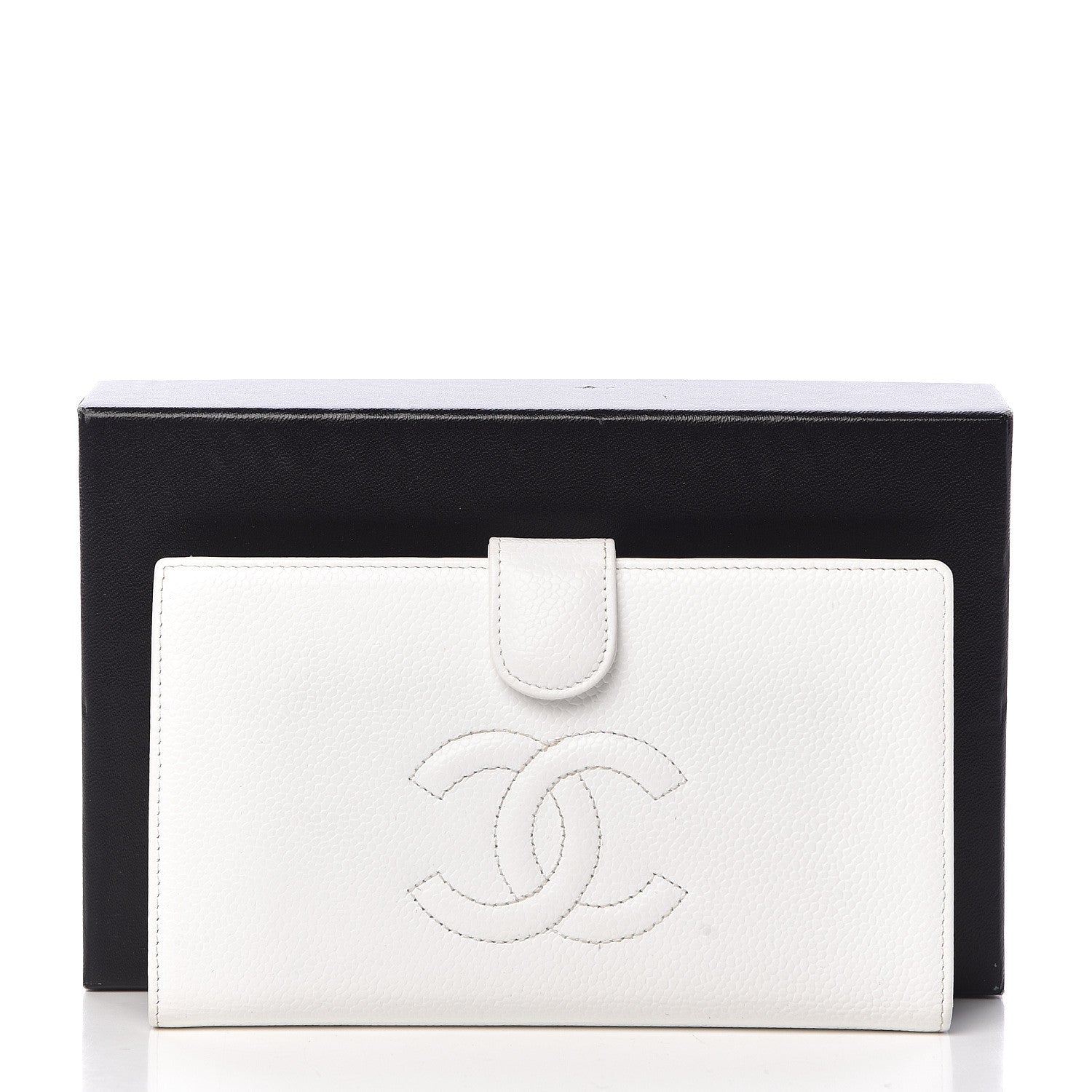 Chanel Caviar Timeless CC French Wallet White 11 of 11
