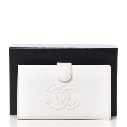 Chanel Caviar Timeless CC French Wallet White 11 of 11