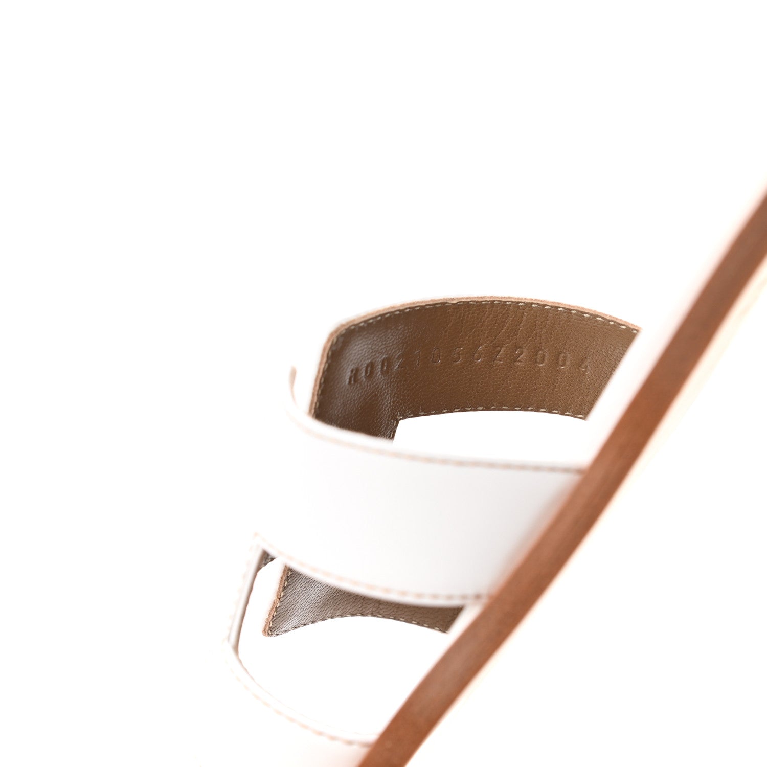 Hermes Box Calfskin Oran Sandals 37 White 8 of 9