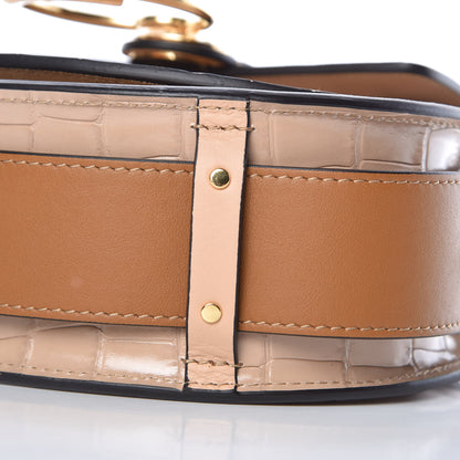 Chloe Calfskin Crocodile Embossed Small Tess Bag Nut 7 of 13