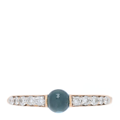 Pomellato 18K Yellow Gold Blue Topaz Diamond M'Ama Non M'Ama Ring 51 5.75 1 of 6