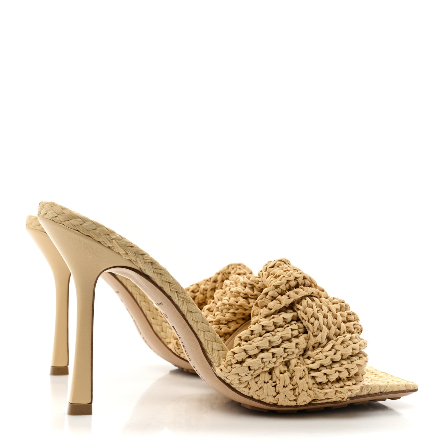 Raffia Intrecciato Lido Mule 90 Sandals 40 Cane Sugar
