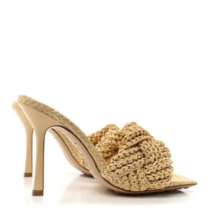Bottega Veneta Raffia Intrecciato Lido Mule 90 Sandals 40 Cane Sugar 4 of 9