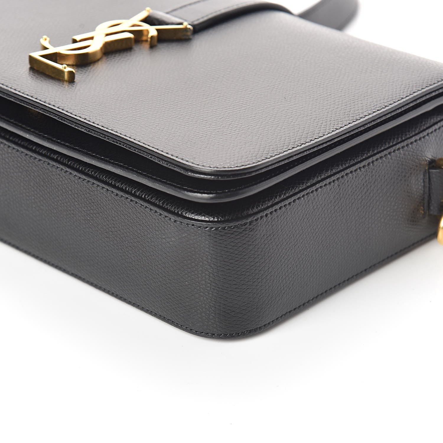 Saint Laurent Textured Calfskin Medium Classic Monogram Universite Bag Black 9 of 9