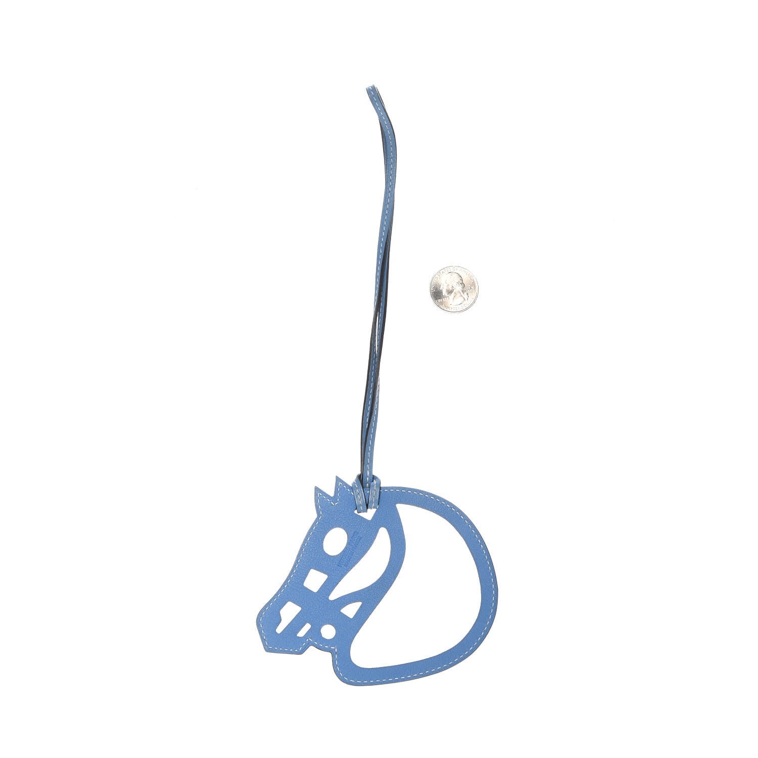 Hermes Swift Paddock Cheval Horse Bag Charm Bleu Paradis 2 of 4