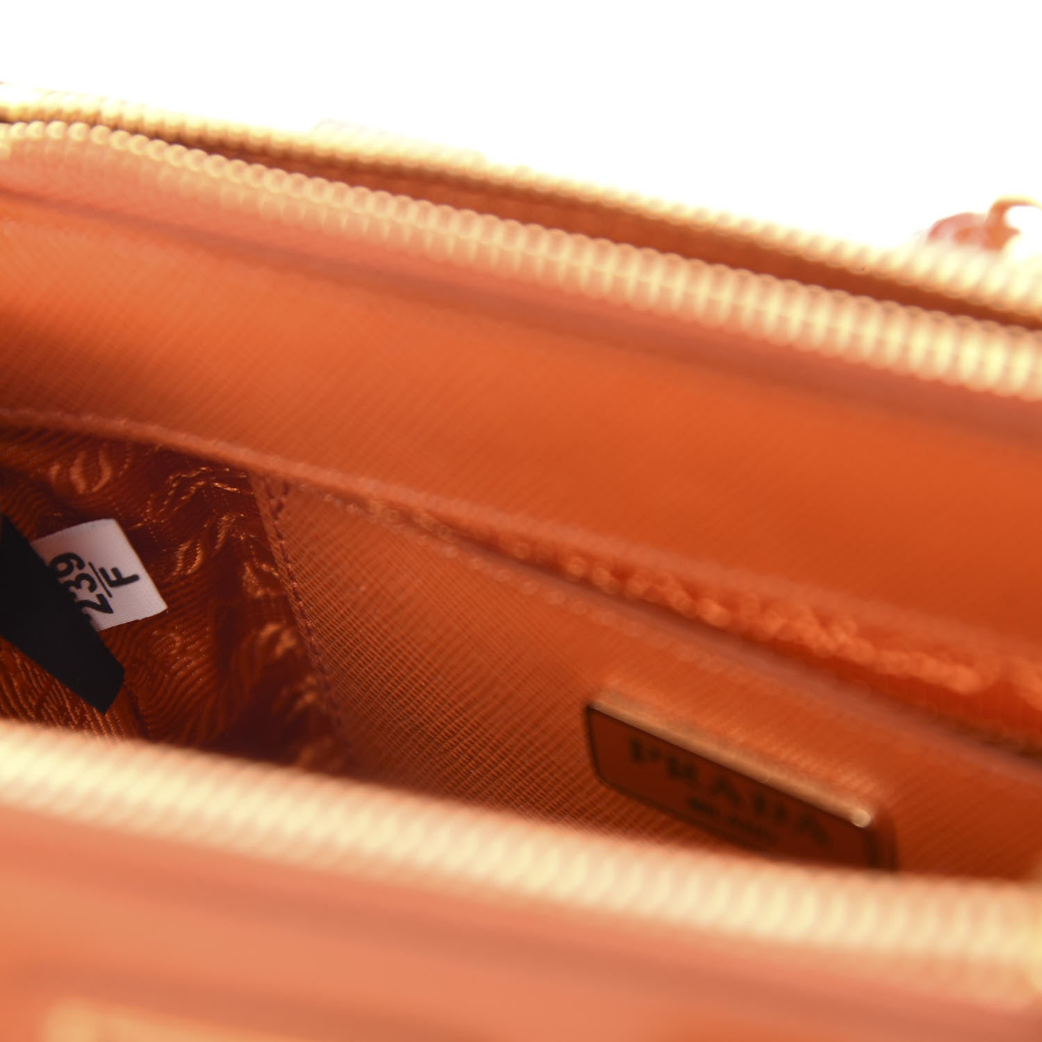 Prada Saffiano Lux Micro Galleria Double Zip Tote Papaya 11 of 12