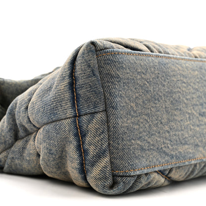 Saint Laurent Denim Quilted Small Loulou Puffer Monogram Chain Satchel Blue Cinnamon 9 of 14
