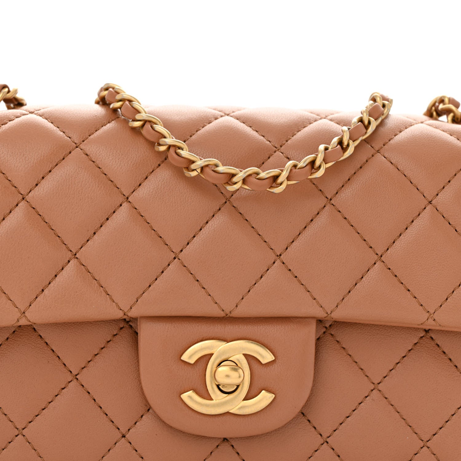 Chanel Lambskin Quilted Mini Rectangular Pearl Crush Flap Brown 8 of 11