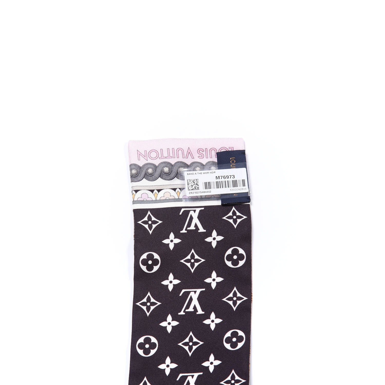 Louis Vuitton Silk Monogram Around The World Bandeau Black Pink 3 of 3