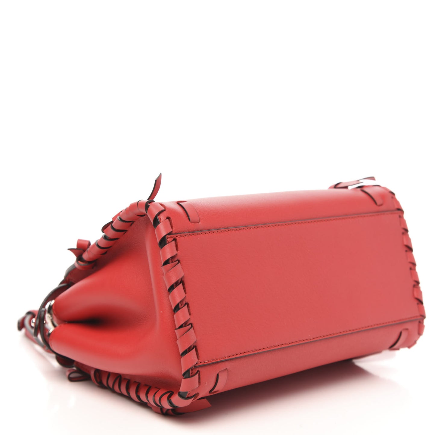 Vitello Seta Century Nappa Whipstitch Mini Peekaboo Iconic Satchel Fiamma