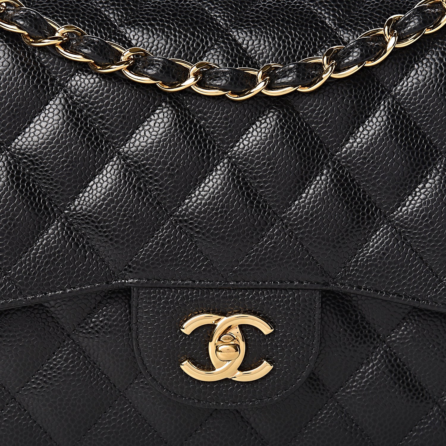 Chanel Caviar Quilted Jumbo Double Flap Black 10 of 11