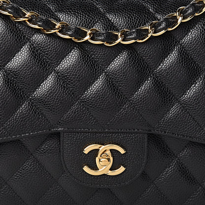 Chanel Caviar Quilted Jumbo Double Flap Black 10 of 11