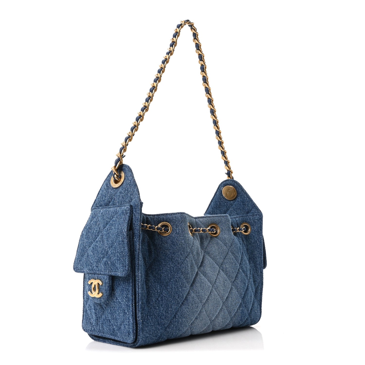 Chanel Washed Denim Quilted Mini Chanel 25 Handbag Blue 5 of 21