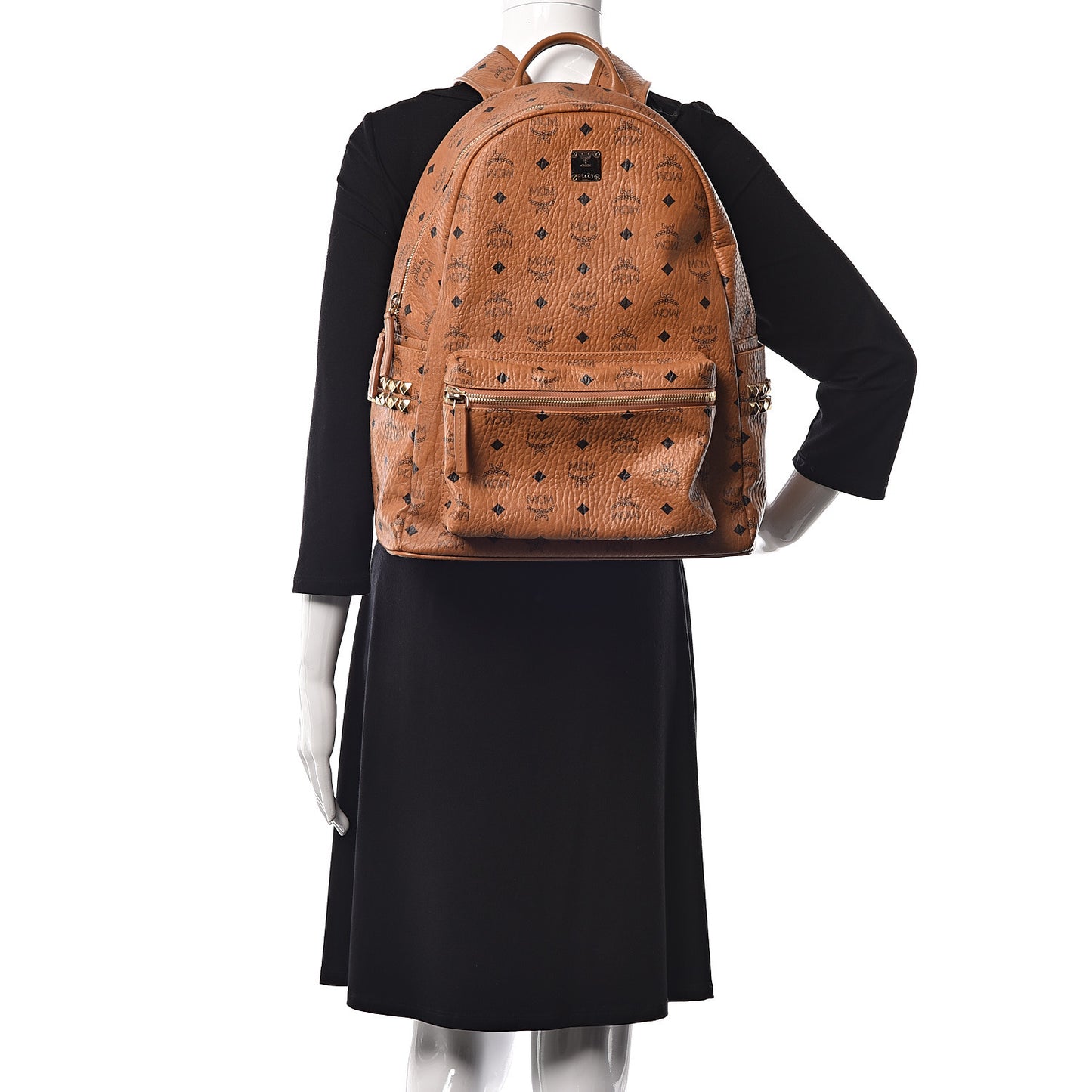 Visetos Medium Side Studs Stark Backpack Cognac