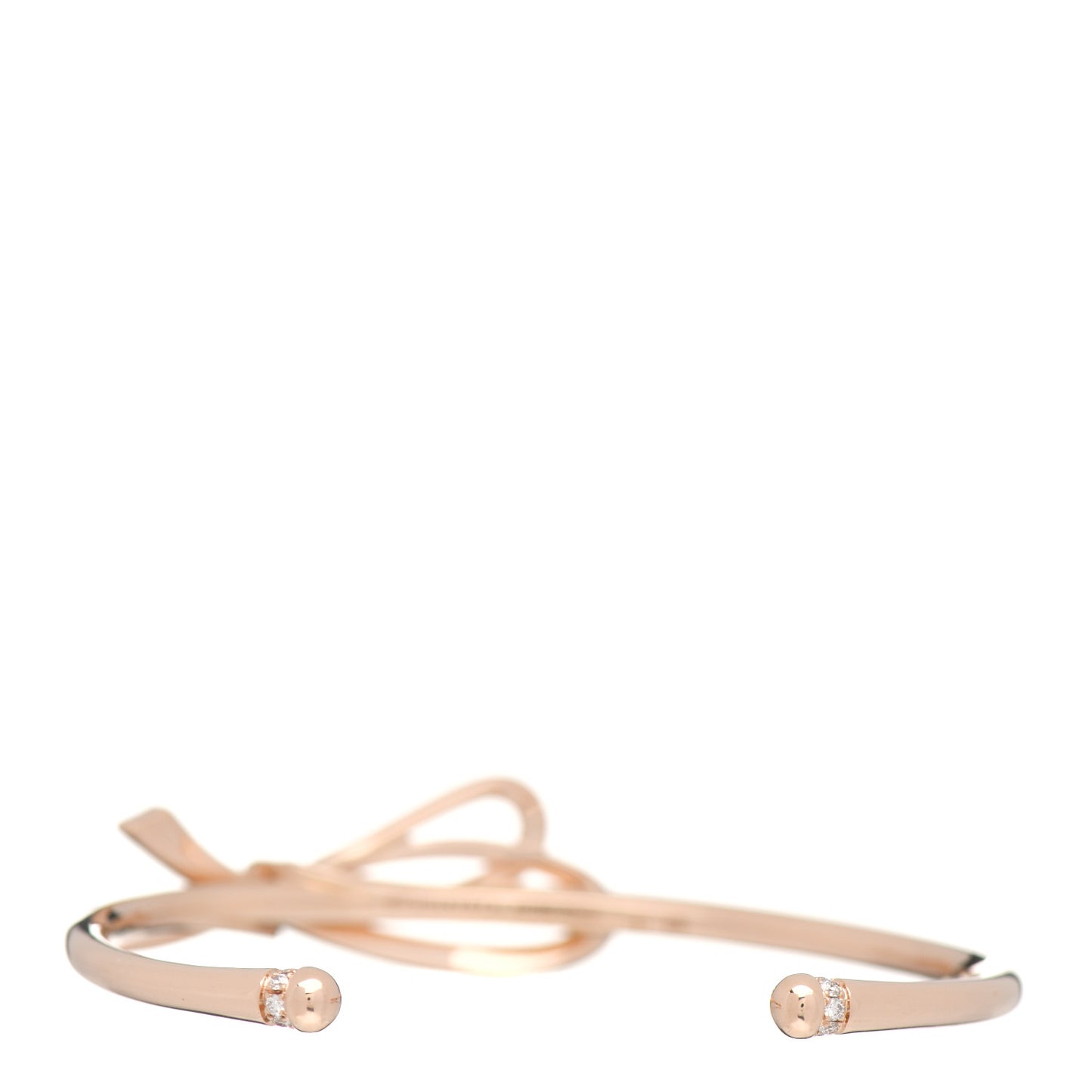 18K Rose Gold Diamond Medium Bow Cuff Bracelet