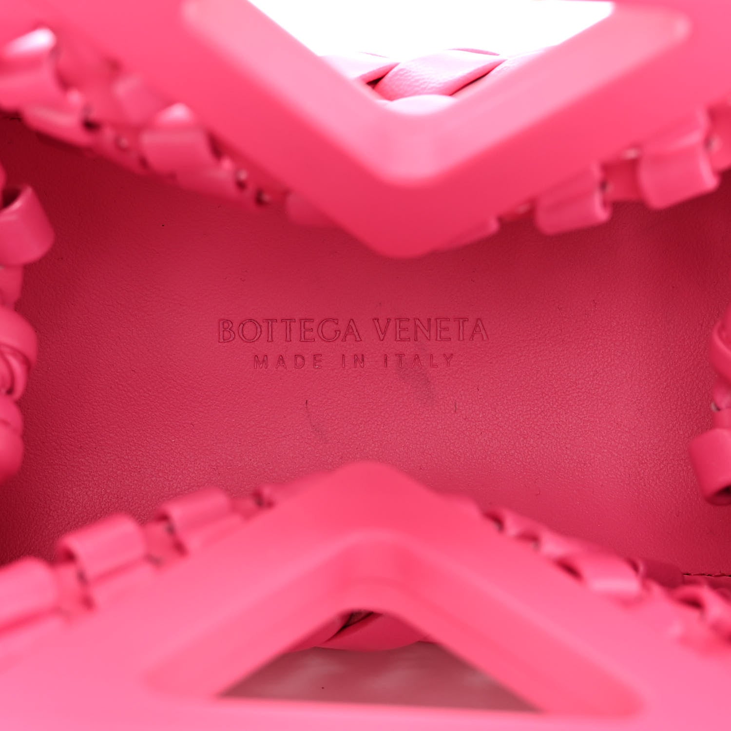Bottega Veneta Lambskin Calfskin Slanted Intreccio Small The Point Triangle Bag Bonbon 5 of 12
