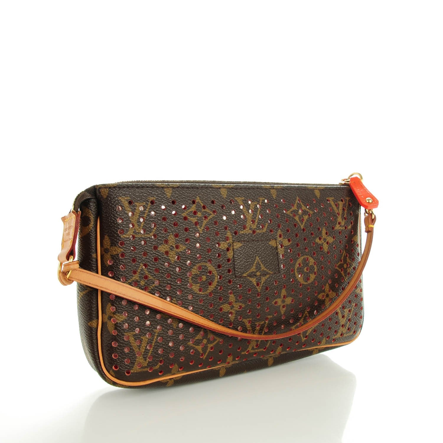 Louis Vuitton Monogram Perforated Pochette Accessories Bag Orange 3 of 7