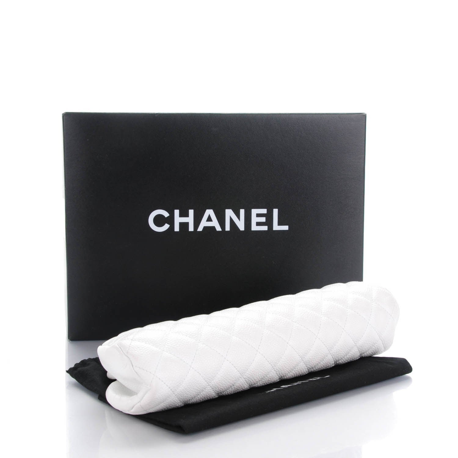 Chanel Caviar Quilted Timeless Clutch White 4 of 6