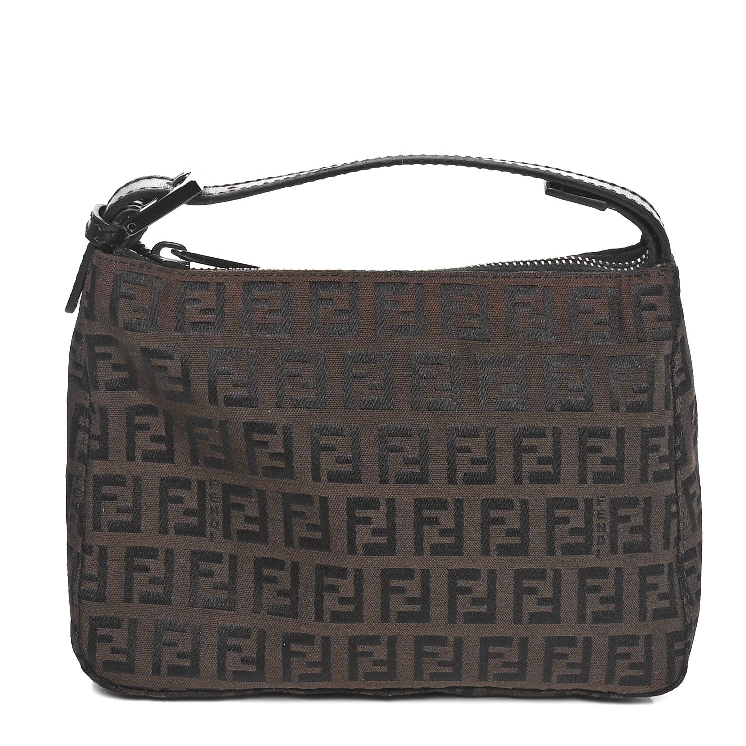 Fendi Zucchino Vitello Mini Pochette Moro Black 1 of 10