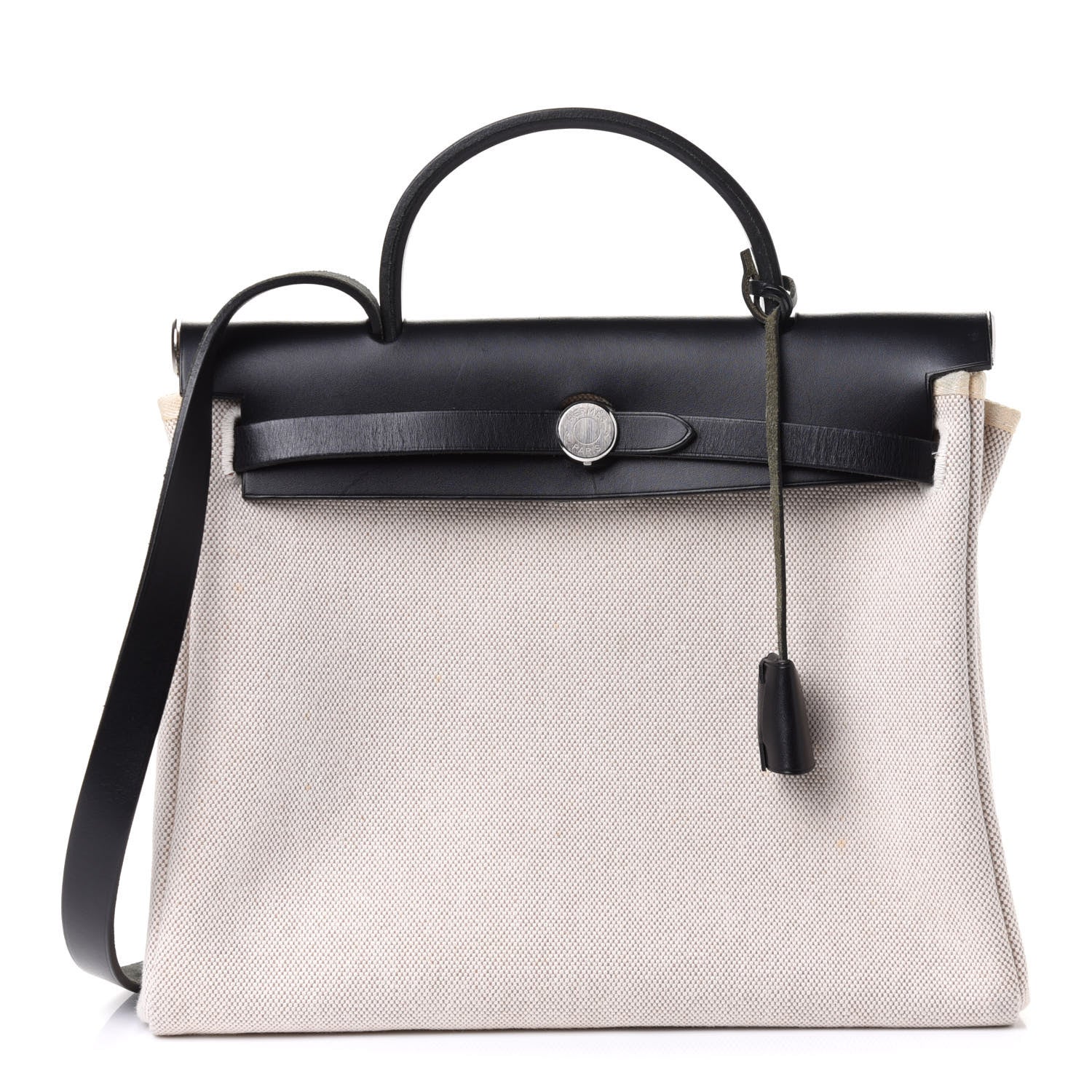 Hermes Toile Vache Herbag 30 PM Black 1 of 9